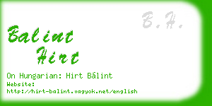 balint hirt business card